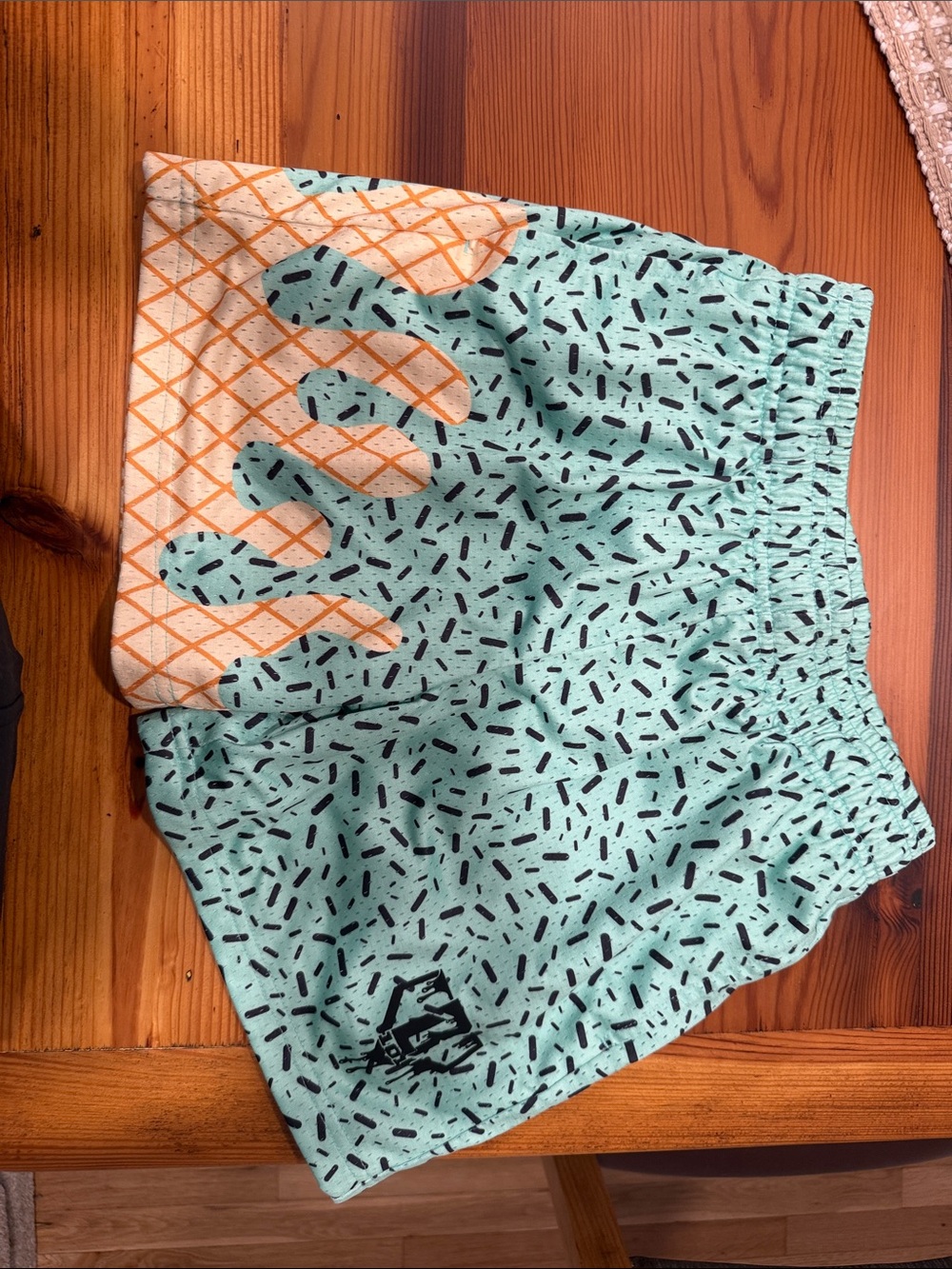 Kids Mint Ice Cream Print Swim Shorts